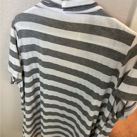 Gray and White Striped Cardigan with Tank - Picture 4 of 4